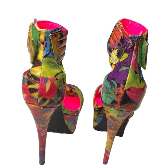 Colorful Reed platform sandal heels size 7 pre owned good condition - Picture 5 of 6